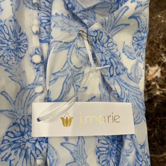 NWT J. Marie Palmer V-Neck long sleeve dress- Blue Floral- Size Small - Picture 8 of 11